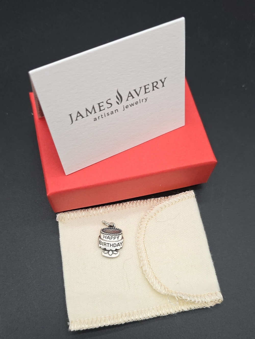 James Avery 925 Silver "Happy Birthday" Cake Charm